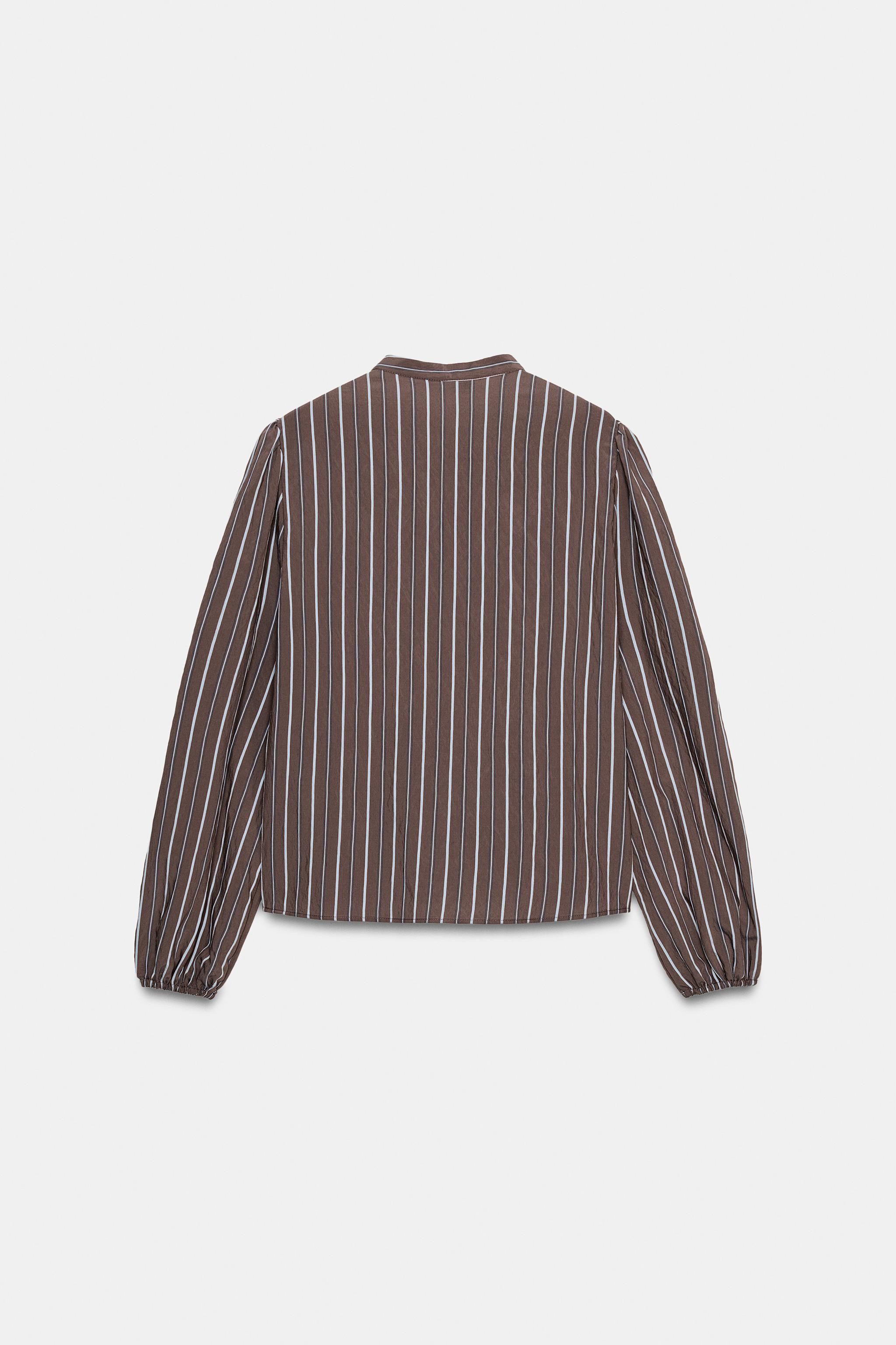 RUFFLED STRIPED SHIRT